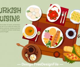 Turkish cuisine vector