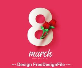 Two roses decoration Womens day greeting card vector