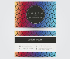 Two-tone pattern background business card template design vector
