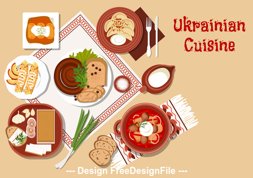 Ukrainian cuisine vector
