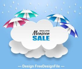 Umbrella sale flyer vector