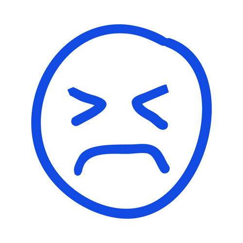 Unhappy hand drawn emoji vector