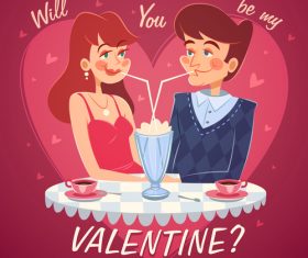 Valentine cartoon illustration vector