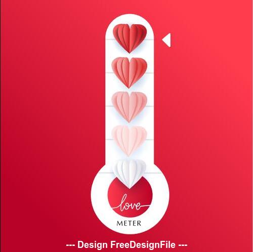 Valentines Day thermometer vector