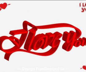 Valentines day greeting card lettering design vector