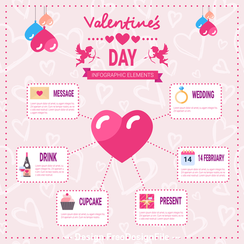 Valentines day infographics vector