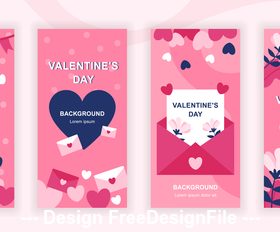 Valentines day instagram stories social template vector