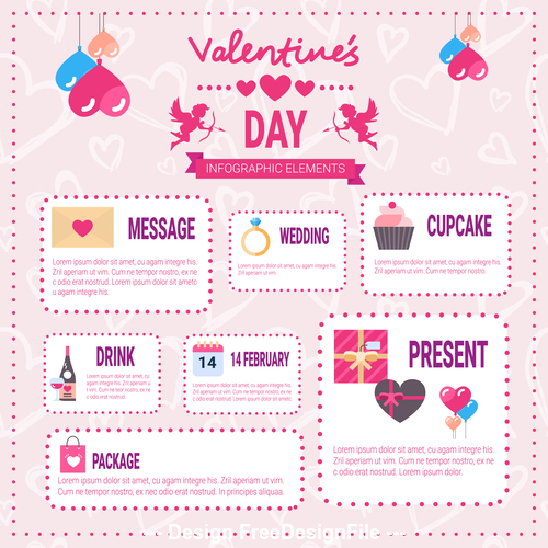 Valentines day options infographics vector
