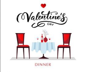 Valentines day restaurant card vector