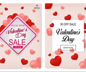 Valentines day sale card banner vector