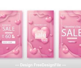 Valentines day shopping banner vector