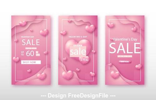 Valentines day shopping banner vector
