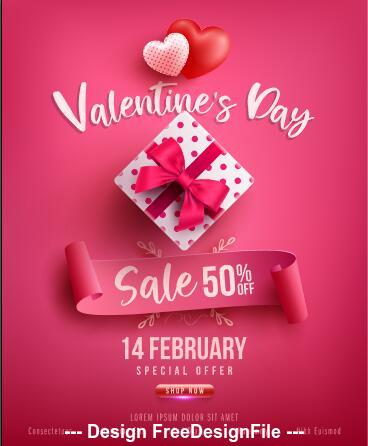 Valentines day flyer vector