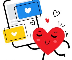 Valentines hearts cartoon vector