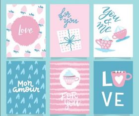 Various Valentines day cards vector