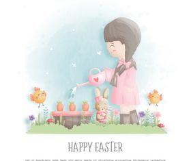 Watercolor easter element vector