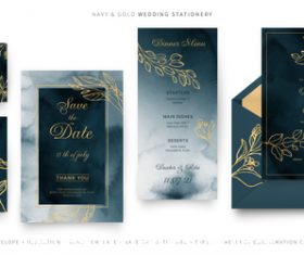 Wedding card template set illustration vector