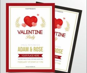 Wedding invitation card two different design elements vector