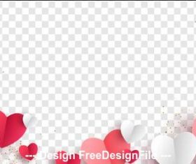 White checkered background Valentines day template vector