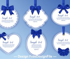 White label and blue bow vector