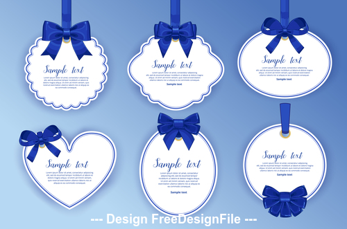 White label and blue bow vector