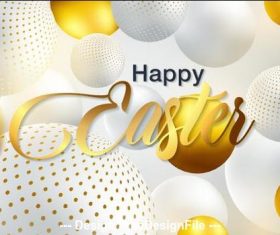 White sphere background easter card vector