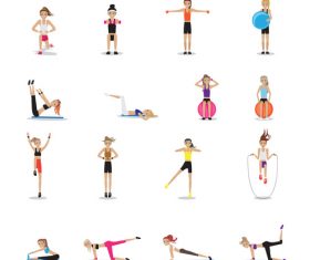 Woman aerobic fitness vector