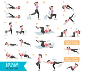 Woman aerobics icon vector