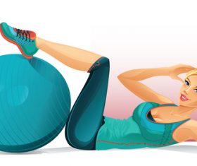 Woman exercising cartoon vector