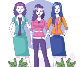 Women in fashion cartoon illustration vector