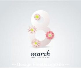 Womens day flower composition greeting card vector