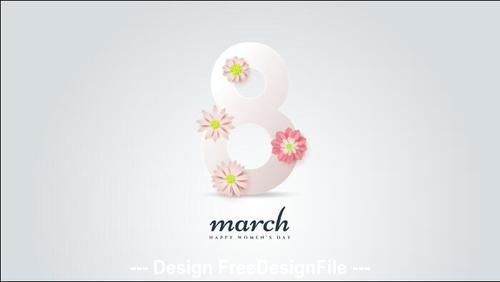 Womens day flower composition greeting card vector