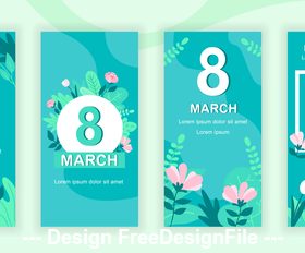 Womens day instagram stories social template vector