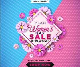 Womens day reward sale card vector