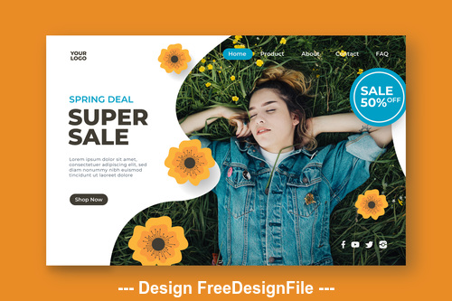 Womens supplies discount design promotion page vector