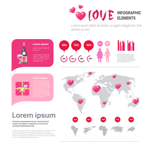 World proportion valentines day information vector