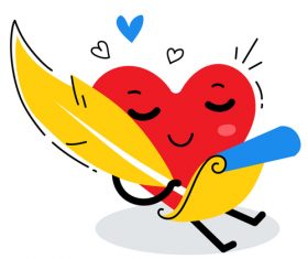 Write love letter hearts illustration vector