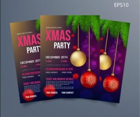 Xmas party card vector