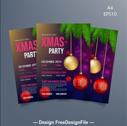 Xmas party card vector