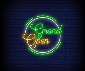 Yellow-green neon signs style text vector