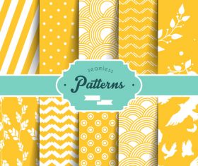Yellow seamless wallpaper pattern vector