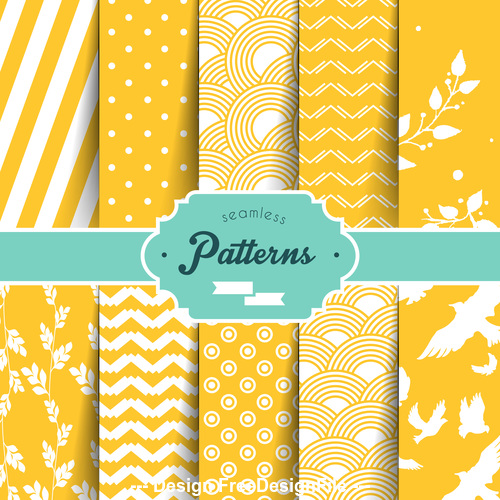 Yellow seamless wallpaper pattern vector