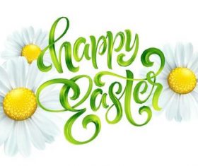 flower background easter greeting card vector