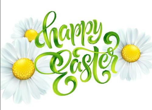 flower background easter greeting card vector