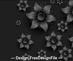 flowers silhouette decoration design background vector