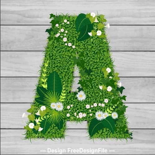 A floral letters vector