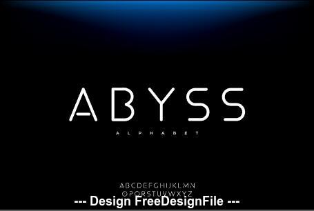 Abyss font minimalist typography design vector free download