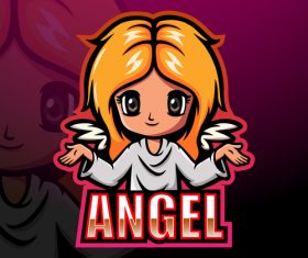 Angel gaming mascot design vector
