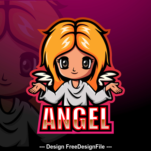 Angel gaming mascot design vector