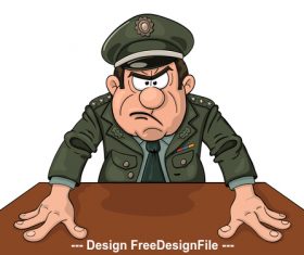 Angry general cartoon pattern vector